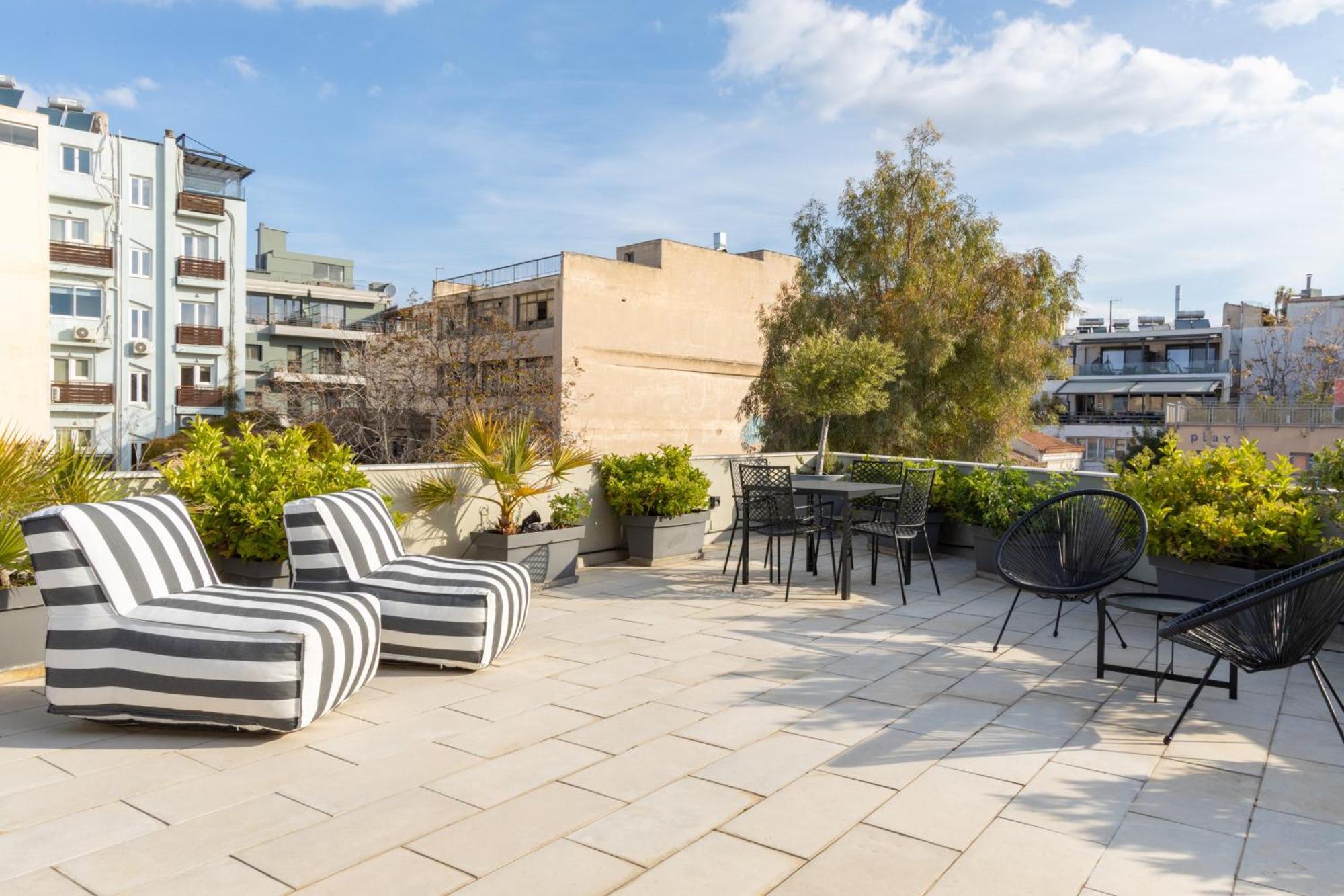 85 Sqm In The Heart Of Athens Shared Rooftop Deck Extérieur photo